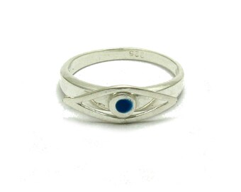 Sterling silver ring solid 925 Blue Eye pendant