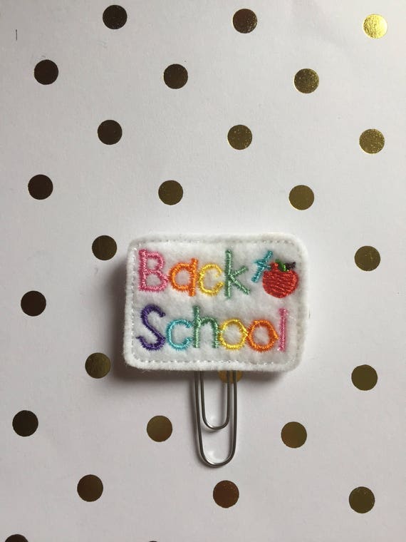 Back To School planner Clip/Planner Clip/Bookmark. School planner clip. Teacher planner clip