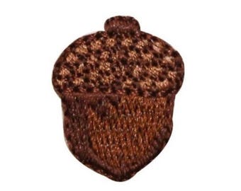 ID 0732 Lot of 3 Acorn Patch Oak Tree Seed Embroidered Iron On Applique