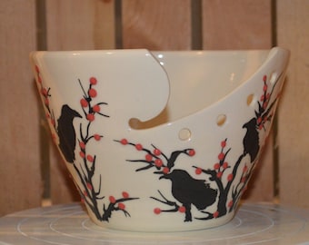 Raven Tree Porcelain Yarn Bowl