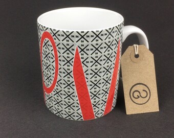 Beautiful, stylish and utterly unique 'CTRLX' ceramic coffee mug. By The Good Continuation Design Company.