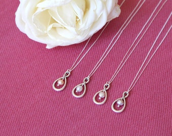 Infinity Necklace, Mother of the Bride Gift, Mother of the Groom gift, Bridesmaid Gift, Bridal Jewellery, Gift for Mum, Eternity Necklace