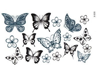2pc butterfly print temporary tattoo sticker-10516x2