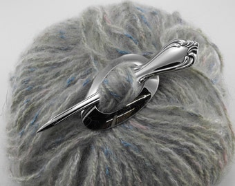 Teaspoon Shawl Pin, Stainless steel Shawl Pin, Vintage Flatware, Nostalgic Shawl Pin, Artisan Jewelry
