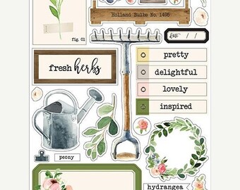 ON SALE Carta Bella Spring Market Chipboard Accents 6x13 Chipboard