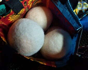 Set of 6 Cheviot Wool Dryer Balls 100% Organic, Family & Pet Friendly