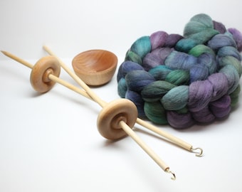 Beginners Lace Weight Complete Drop Spindle Kit - Learn To Spin In Every Way