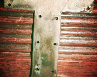 Old Vintage Brass Handmade Letter T with holes for hanging