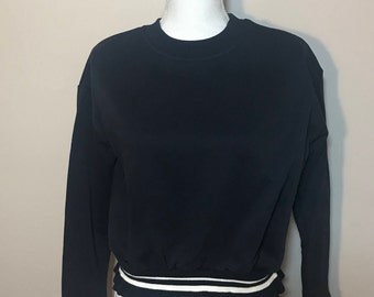 Brand New Dark Blue Top with Ruffle Hem
