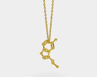 Serotonin (Happiness) Molecule Necklace 3D