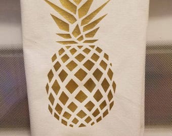 Gold Pineapple Tea Towel
