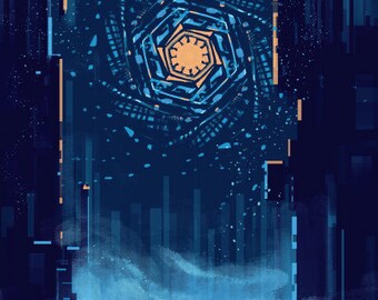 Waiting for the Robot Shuttle - Large Signed Giclée Print