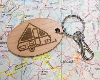 A-frame Pop Up Camper Key Fob, A-Frame Travel Trailer, Aliner Travel Trailer, A-liner Pop Up Camper, Camper Key Chain, Pop Up Travel Trailer