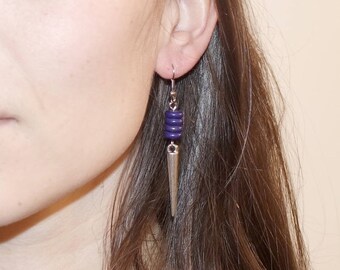 "Purple Spear" earrings