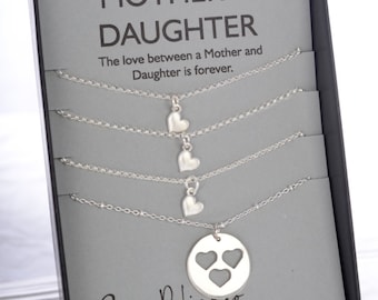 Mother Daughter Necklace Mother Daughter Gift for Mom Gift Heart Necklace Sister Necklace Mother of the Bride Bridesmaid Gift Mom Necklace