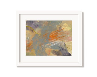Colorful Bright Orange Happy Art Print from an Original Abstract Painting