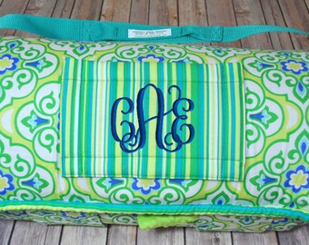 2" thick cushy Memory Foam Preschool Nap Mat Standard Length with personalized embroidery
