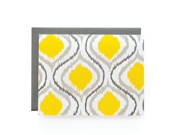 Ikat Letterpress Card, single