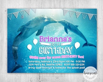 Dolphin Tale Birthday Invitation - Printable Digital File