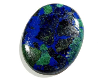 41Cts 33X27X5mm Azurite Malachite Loose Gemstone Cabochon Oval Shape Excellent!!! Azurite Stone - Azurite Cabochons Top Quality Natural Gems