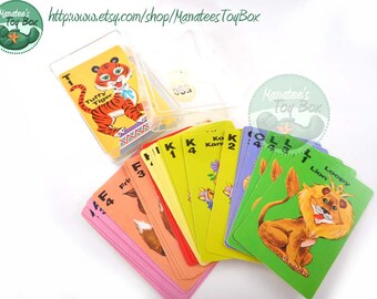 Vintage Whitman Animal Rummy Card Game Adorable Prints