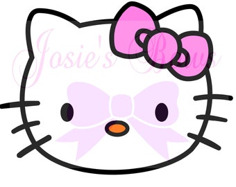 Hello Kitty Face Head and Outline Cut Cutting File - .SVG .Jpg and/or .Png and Silhouette Studio , Cricut, Cutter, Vinyl, HTV
