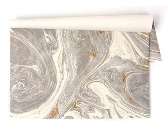 Paper Placemat Pack - Gold and Gray Marble Pattern - Pack of 30