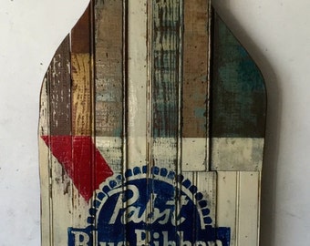Custom Painted Reclaimed Wood Beer Bottles
