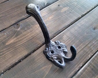 Decorative Wall Hook | Classic Coat Hook | Cast Iron Hook | Triple Hook | DIY Supply | Wall Hooks Rustic | Wall Hooks for Towels | Coat Rack