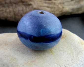 Single Large Purple Blue Equator Focal Planet Bead
