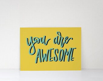 You are awesome card | Etsy