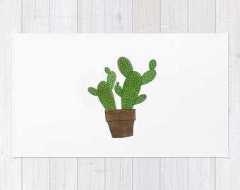 Cactus Floor Rug - Floor Mat - Room Rug - Southwestern Throw Rug - Bathroom Decor - Made to Order