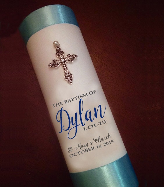 Christening Baptism Candle Personalize Custom boy or girl