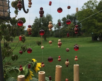 Bamboo wind chime, handmade windchime, patio windchimes, garden decor, suncatcher