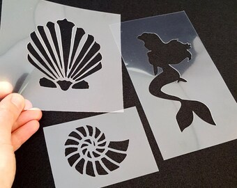 shell stencils etsy party stencils