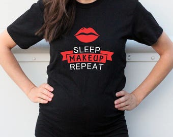 Sleep Make Up Repeat Women's T-shirt - Red Lips Fashion T-Shirt - Nice T-Shirt for Her - Gift for Her