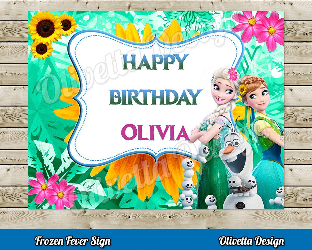 Frozen Fever Happy Birthday Sign Sign with Custom