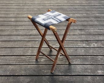 Vintage Camp Stool - Cross Native American Tribal