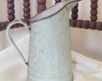 Enamelware, Enamel jug, Enamel Pitcher, French Enamel, Vintage french, French Jug, Water Jug, Water pitcher, Garden art, Garden decor,