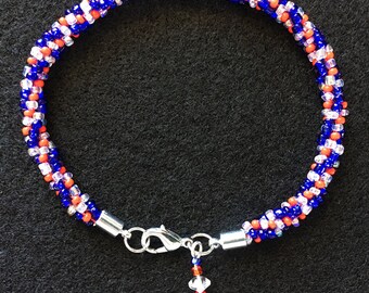 Red, White & Blue #2 Kumihimo Bracelet