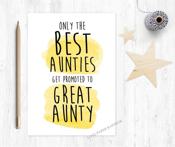 you're going to be a great aunty only the best aunties get promoted to great aunty pregnancy announcement card love paper rainbow pregnant