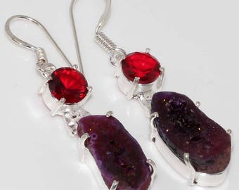 AGATE GEODE SLICE , Garnet Quartz