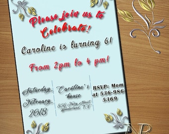 Custom Dave and Busters Inspried Invitations for Birthday