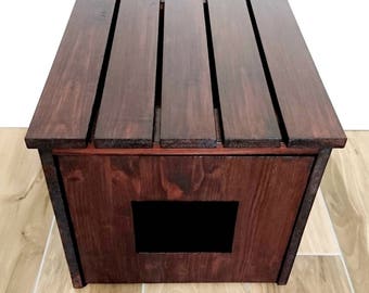 Cat Litter Box Cover, Cat House, Cat Litter Box Cabinet, Pet Furniture made of spruce wood