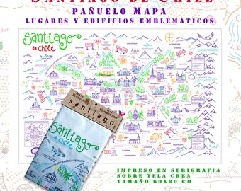 Map of Santiago, Chile/Handkerchief