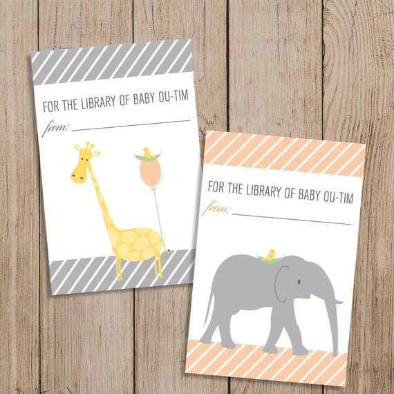 Items similar to Custom Name Baby Shower Book Label or Sticker