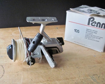 Vintage Fishing Reel, Penn 105 Fishing Reel, Penn Reels, Old Fishing Reel, Cabin Camp Decor, Fishing Tackle, Skirted Spool Spinning Reel