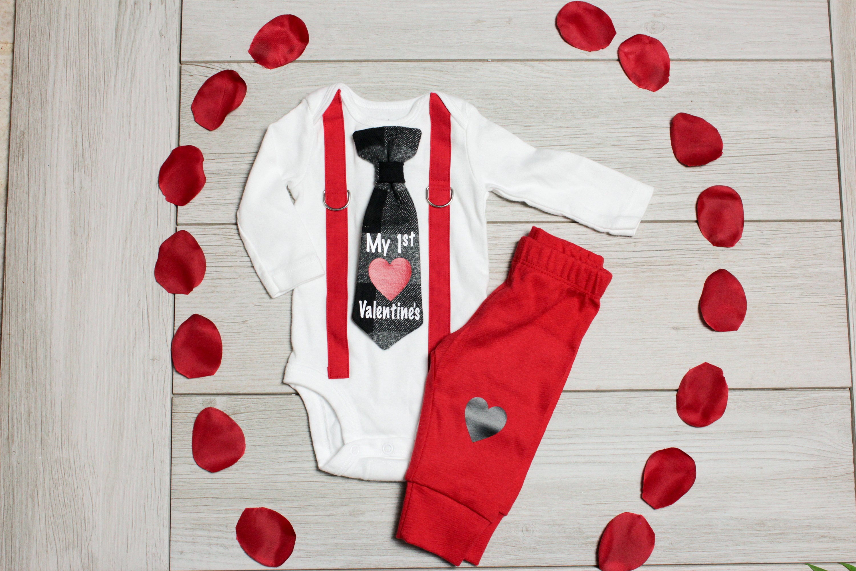 Download My First Valentine's Day Outfit. Baby Boy First Valentines