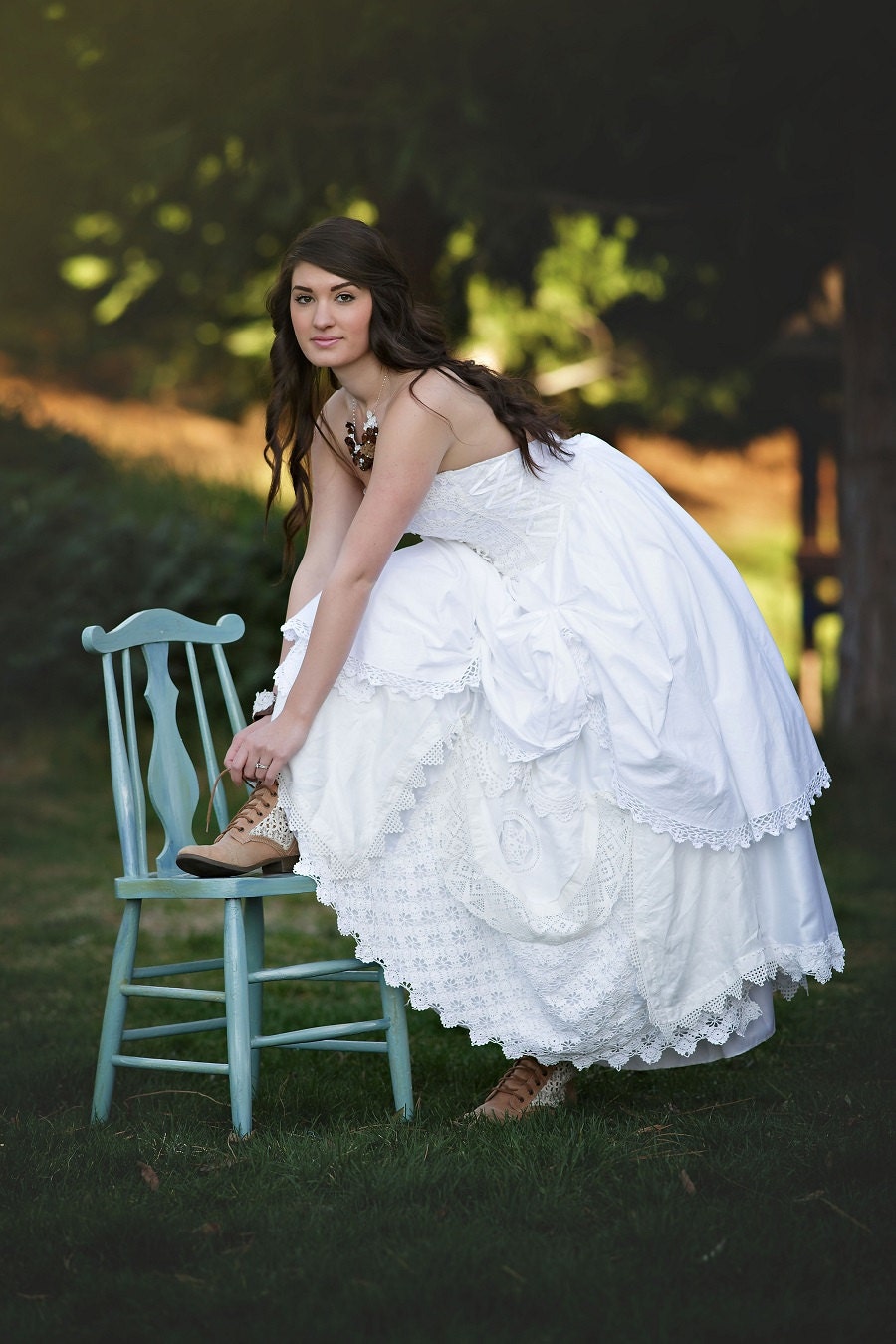 Rustic Vintage Lace Wedding Gown Country Rustic Wedding