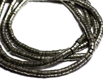 20pc - stone beads - Pyrite Golden Rondelles 6 x 3-4mm - 4558550084361